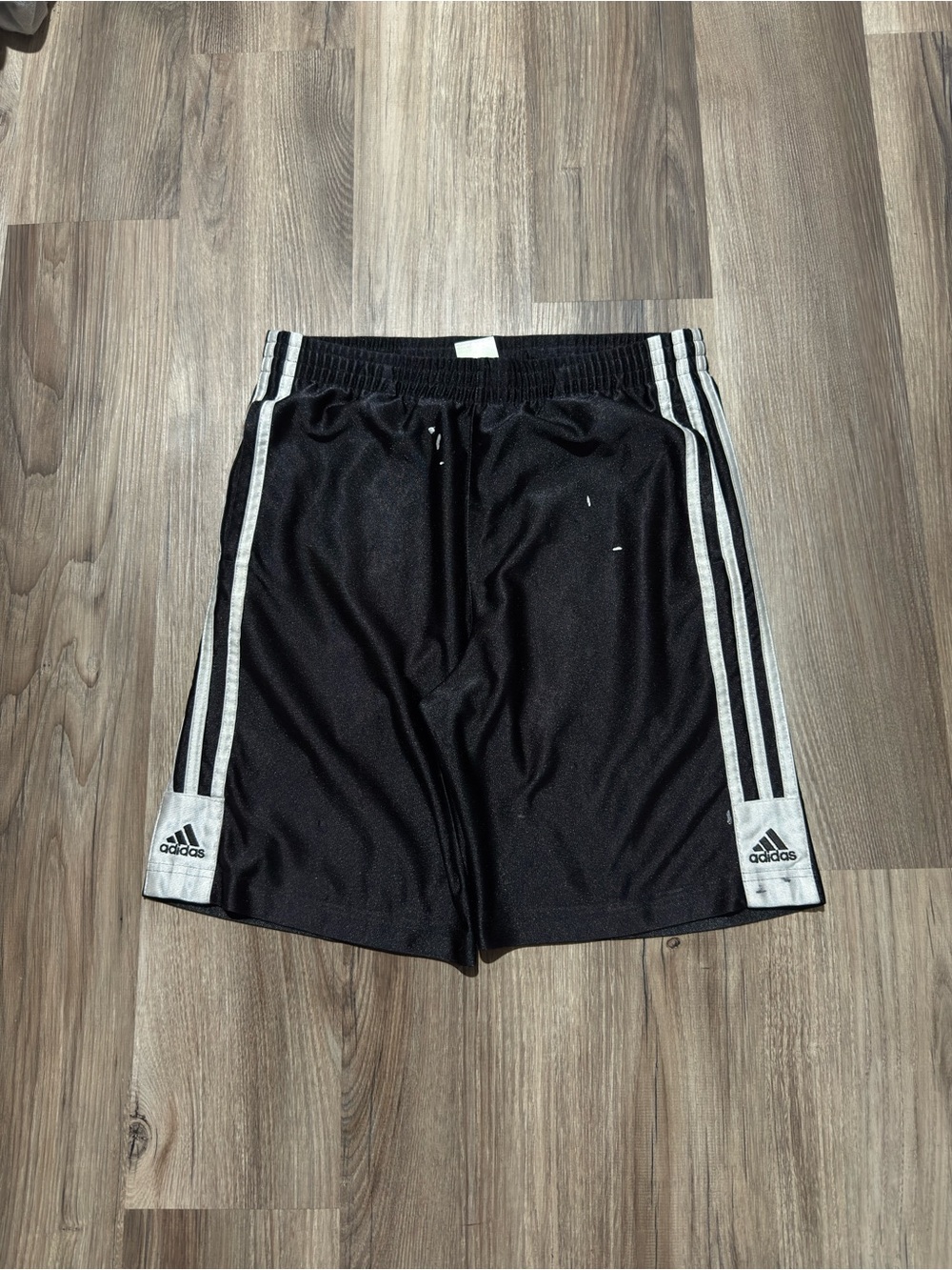 2000’s Adidas Striped Dazzle Athletic Silky Basketball Y2K Shorts • Size S